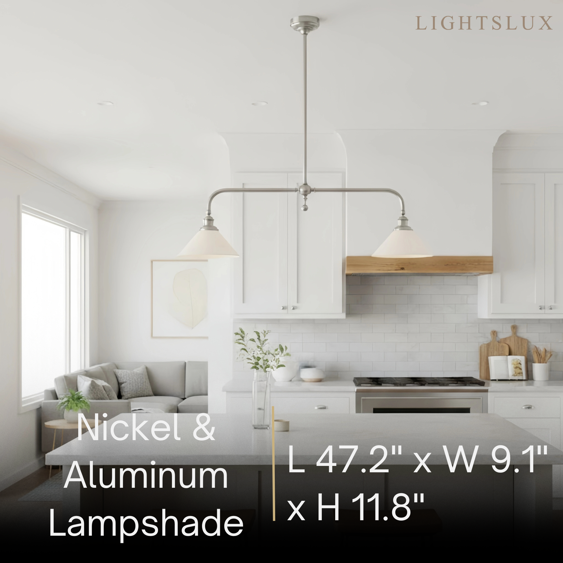 Modern Brass Pendant Light – White Ceramic Island Chandelier