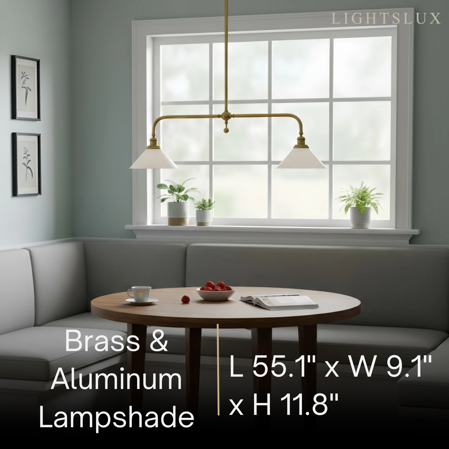 Modern Brass Pendant Light – White Ceramic Island Chandelier