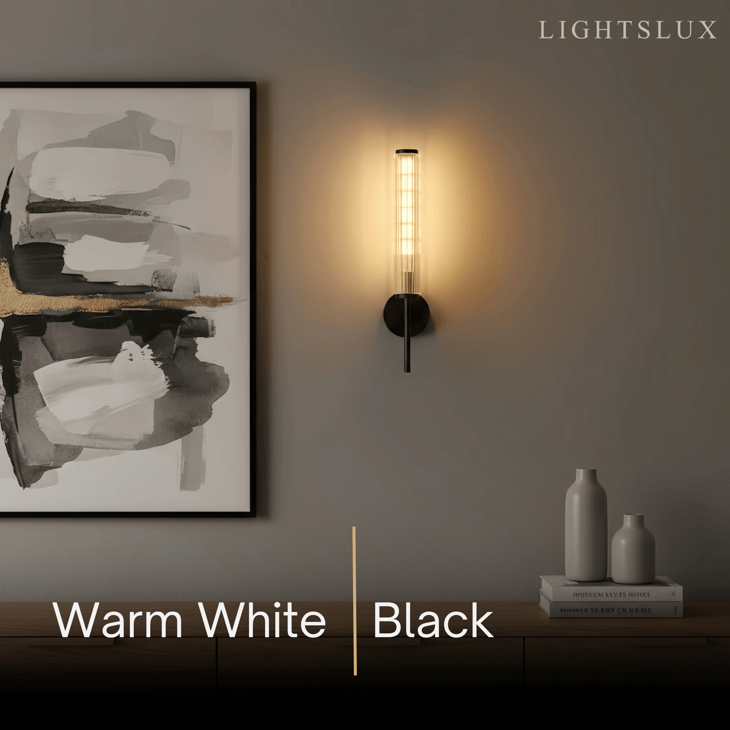 Modern Linear Wall Light – Brass and Glass LED Sconce for Bathroom or Bedroom