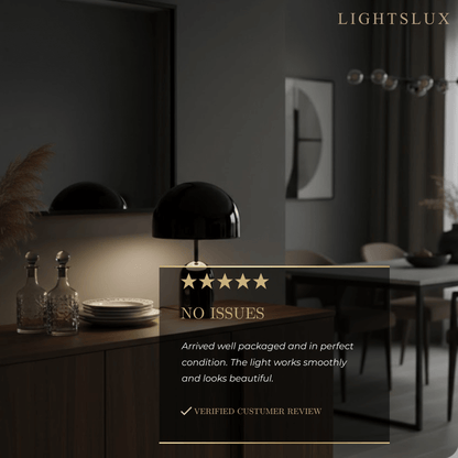 Modern Bell Table Lamp – Metal Dome Desk Light in Gold, Rose Gold or Chrome for Bedroom