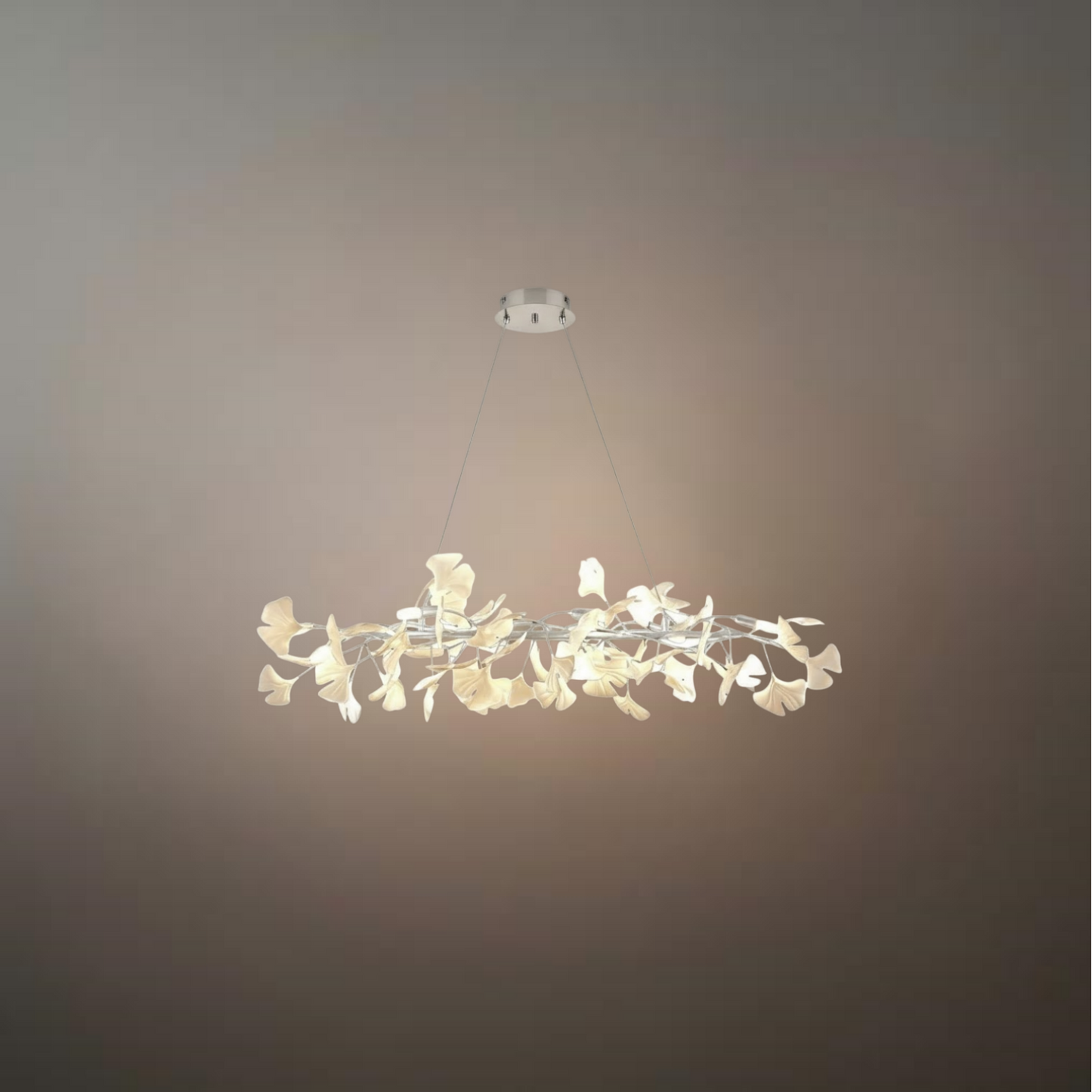 Modern Ginkgo Chandelier – Ceramic Petal Ceiling Light