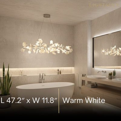 Modern Ginkgo Chandelier – Ceramic Petal Ceiling Light