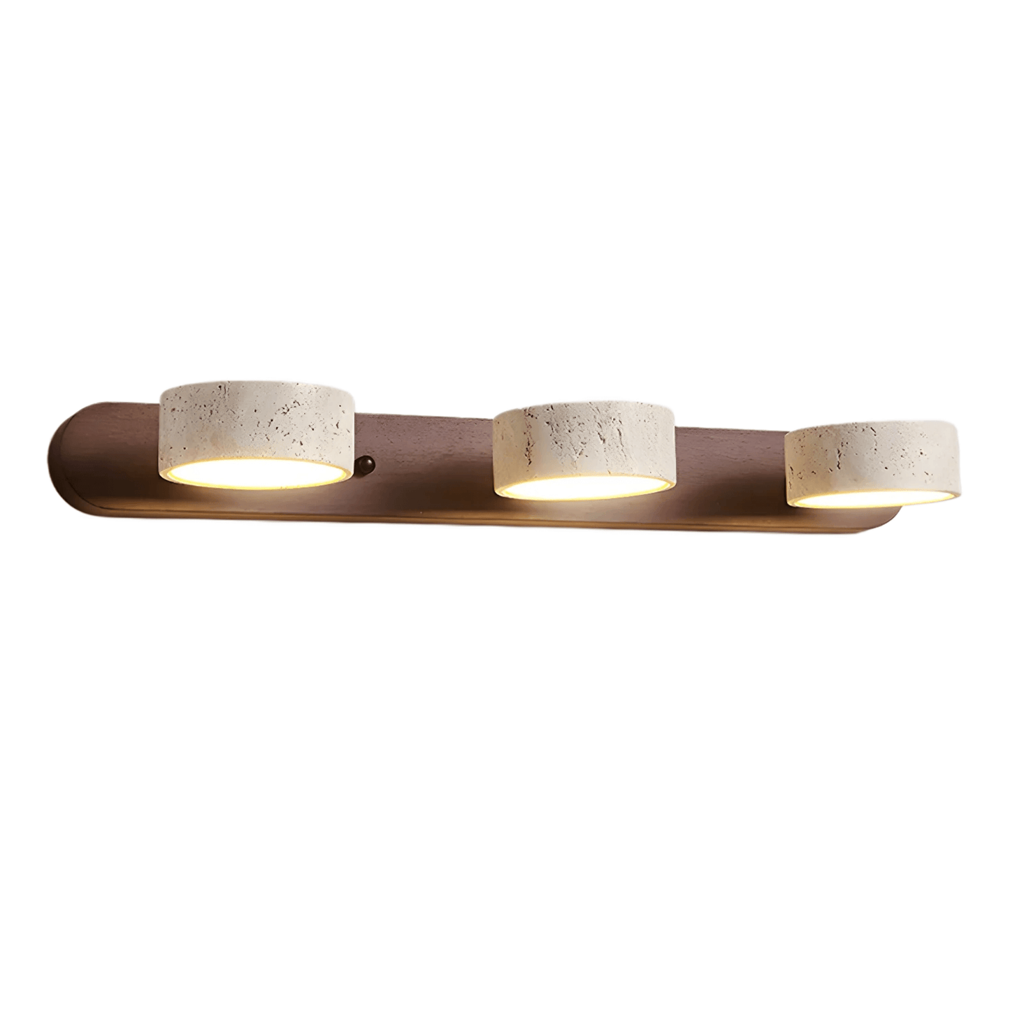 Modern Travertine Wall Light – Wood and Stone LED Sconce