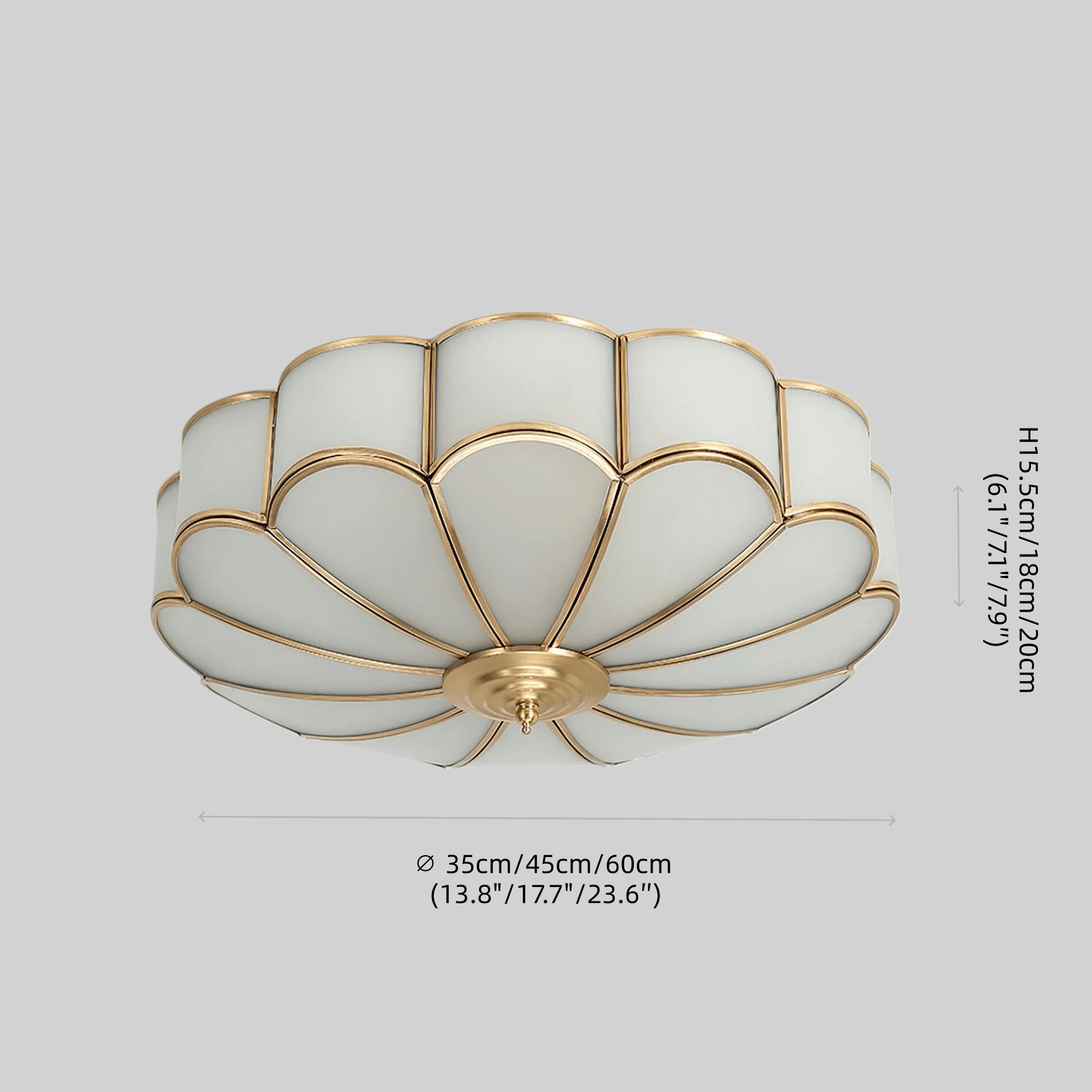 Modern Flower Glass Ceiling Light – Brass Flush Mount Lamp 