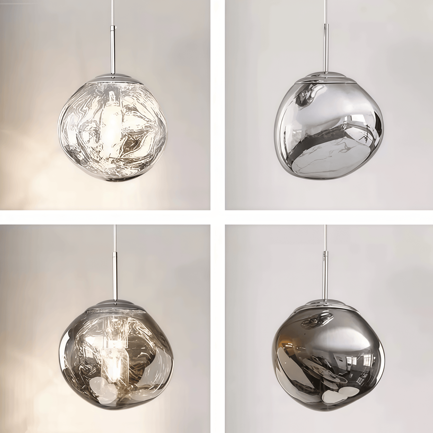 Contemporary Twisted Pendant Lamp — Mirror Finish in 4 Color