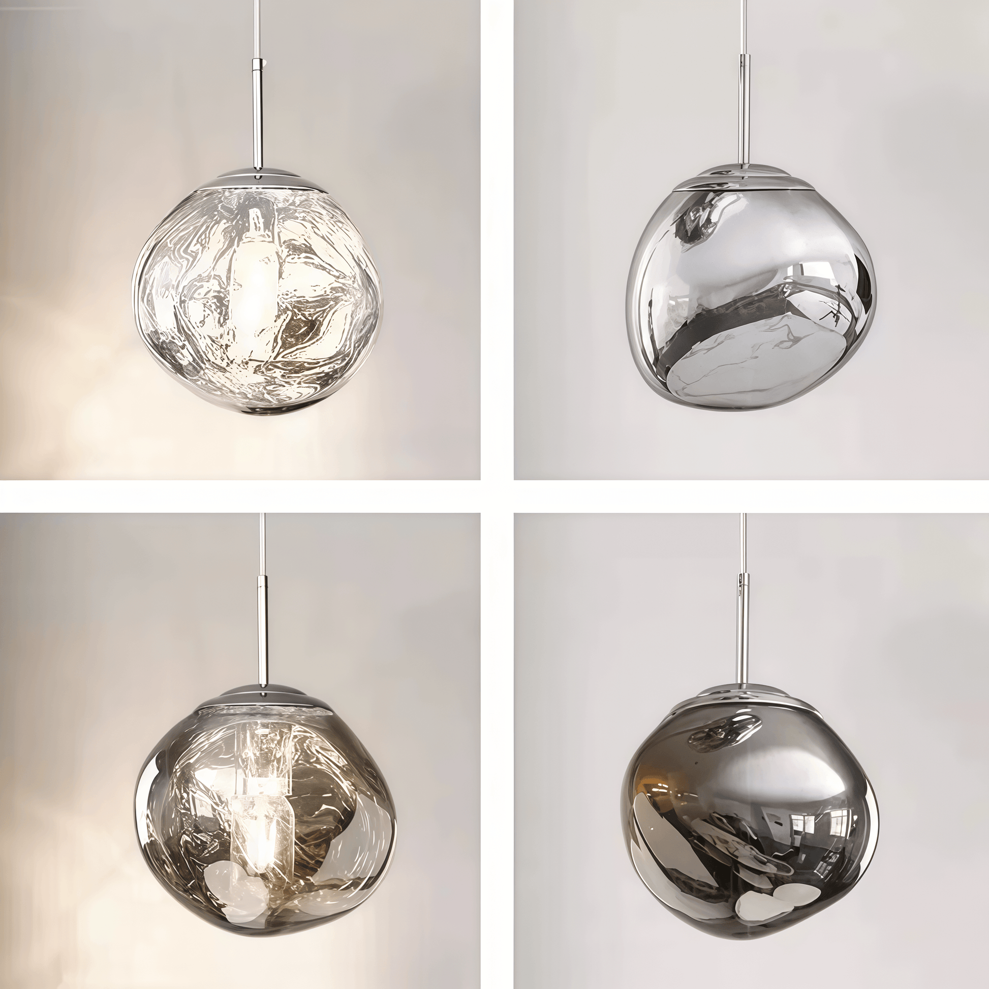 Contemporary Twisted Pendant Lamp — Mirror Finish in 4 Color