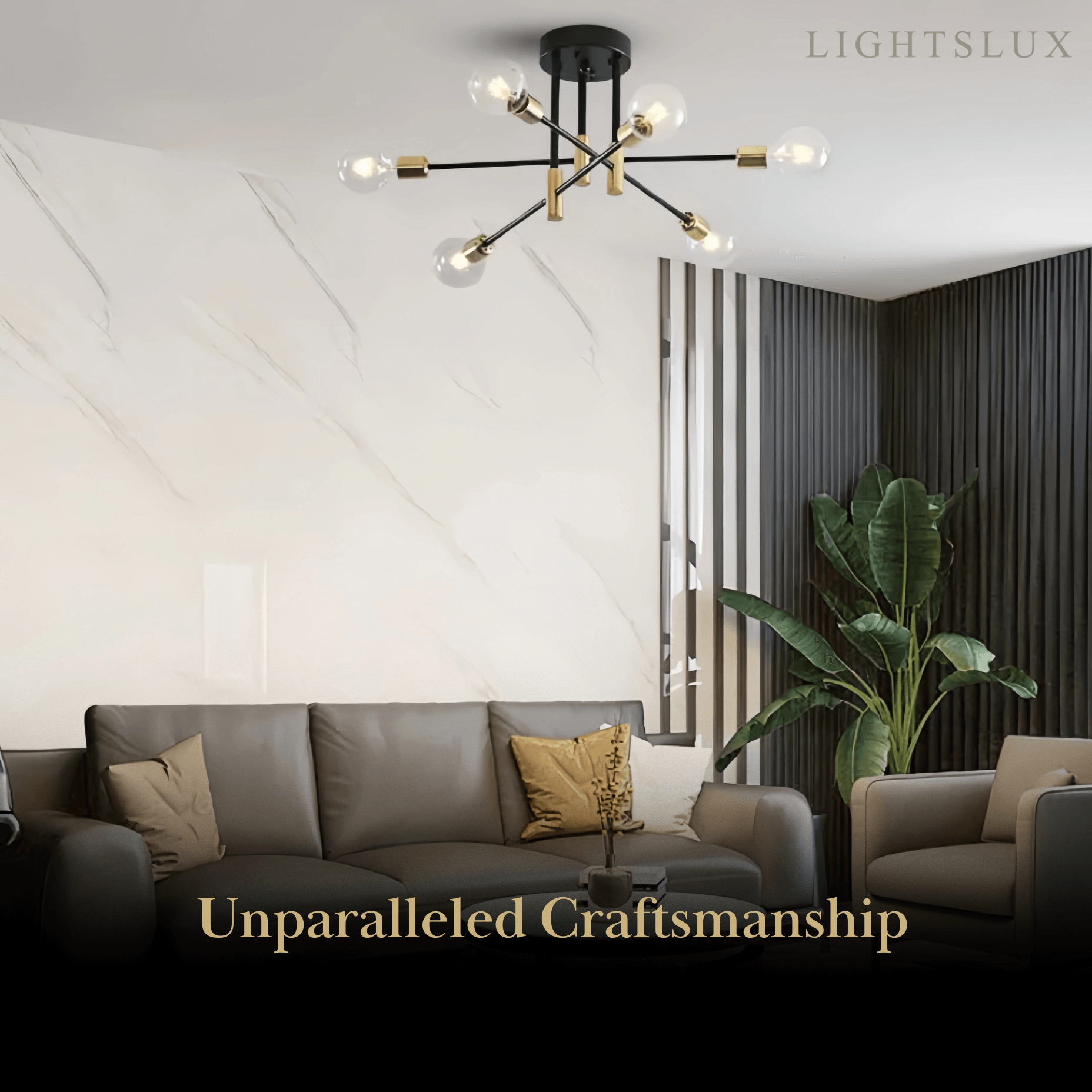Modern Branching Chandelier 