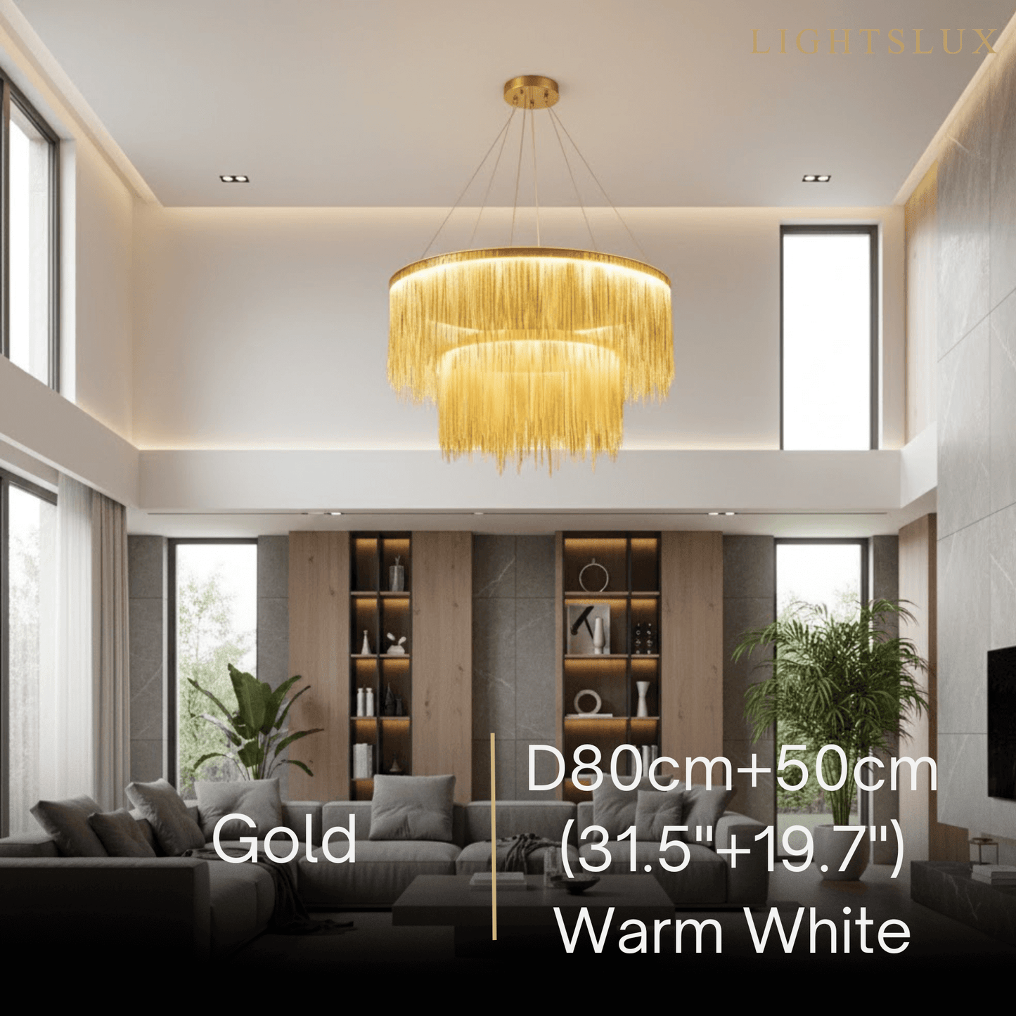 Royal Pendant Light –Gold/Satin Nickel Metal Finish for Living Room