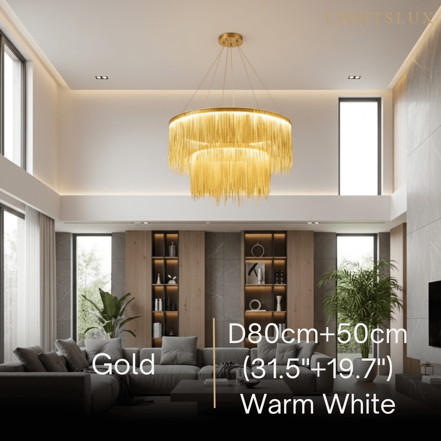 Royal Pendant Light –Gold/Satin Nickel Metal Finish for Living Room