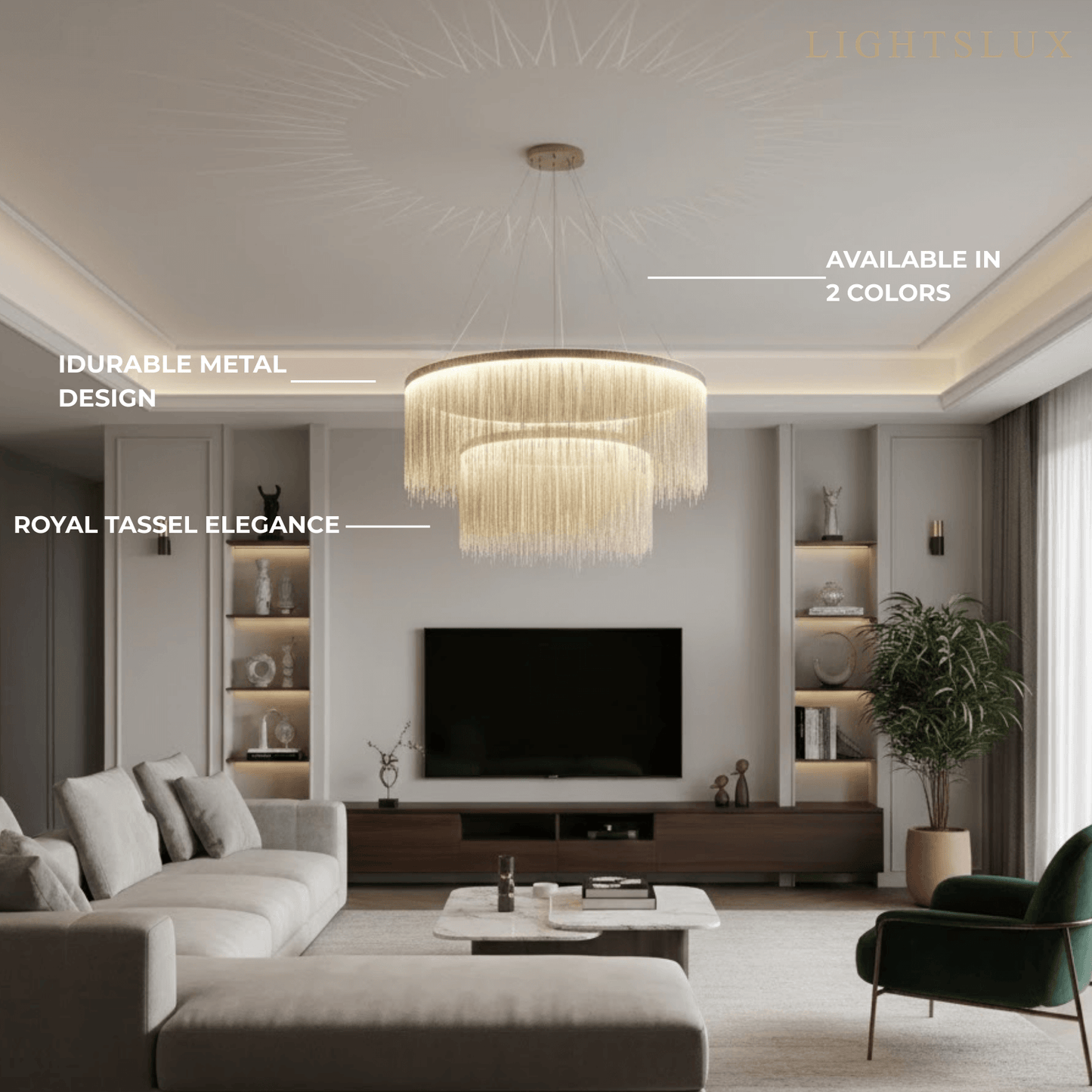 Royal Pendant Light –Gold/Satin Nickel Metal Finish