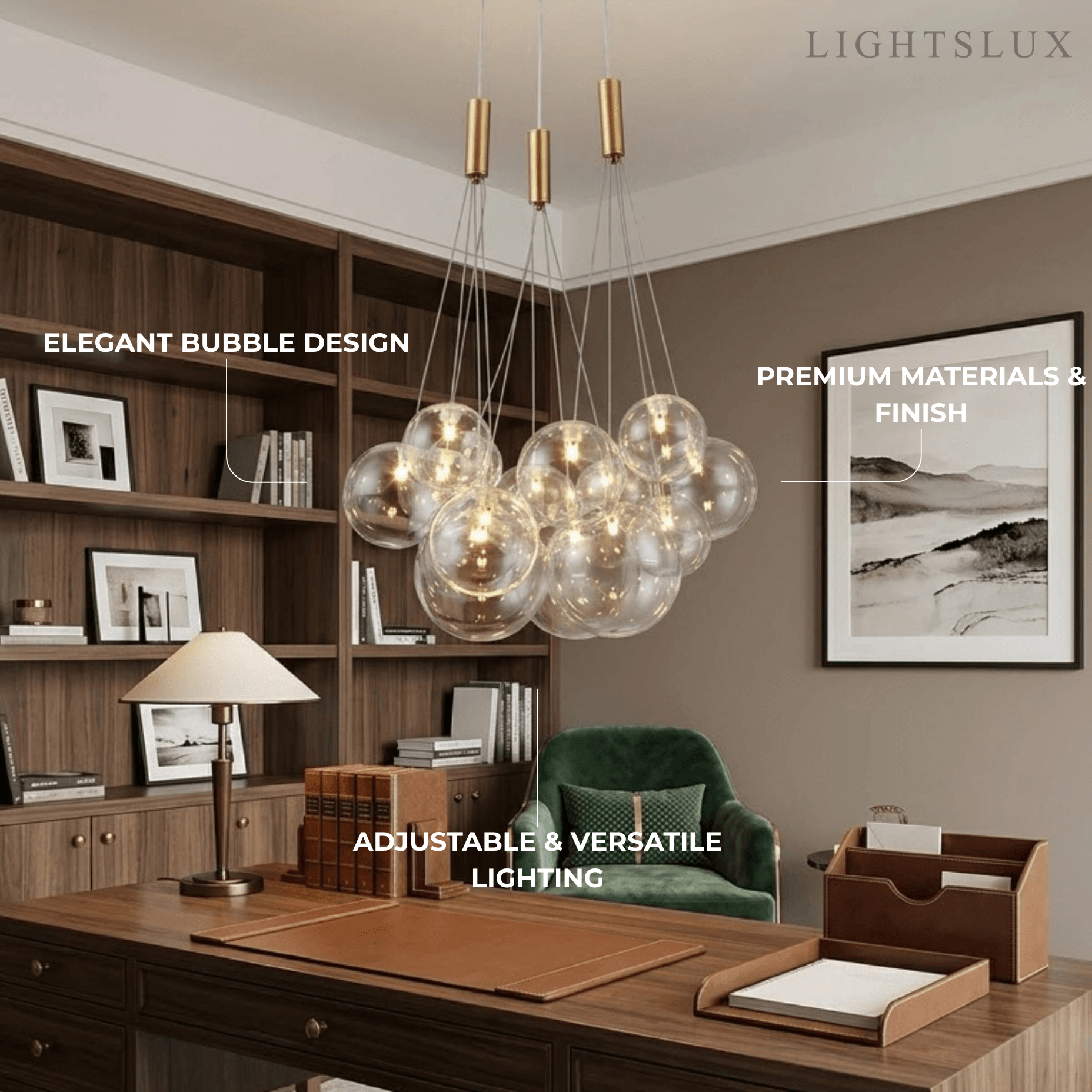 Designer Bubble Pendant Light — Clear Glass