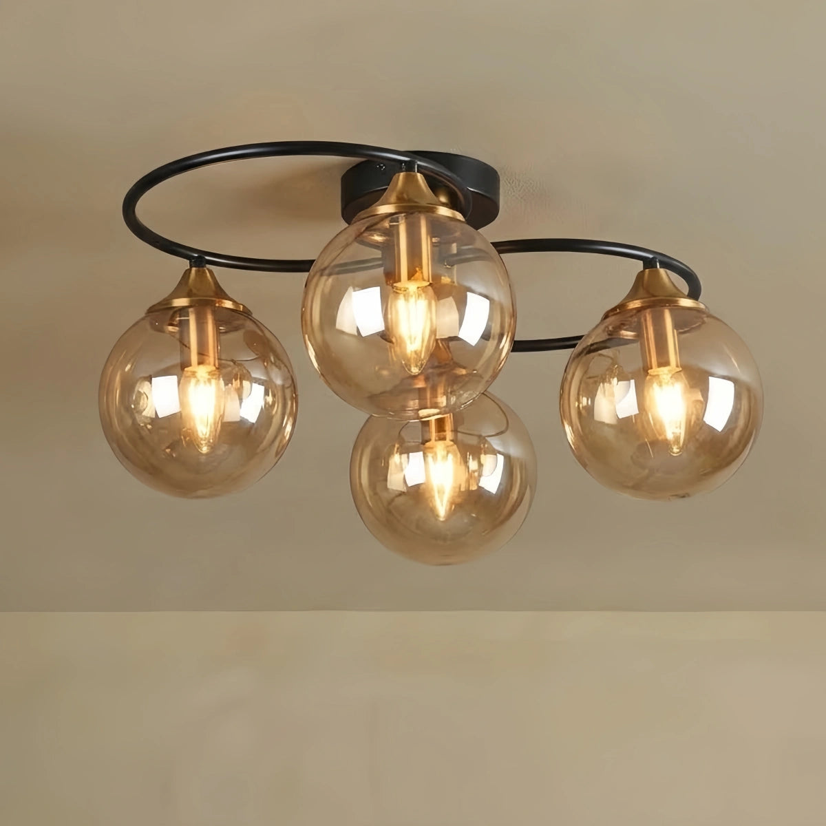 Modern Bubble Ceiling Light - Metal/Glass for Living Room