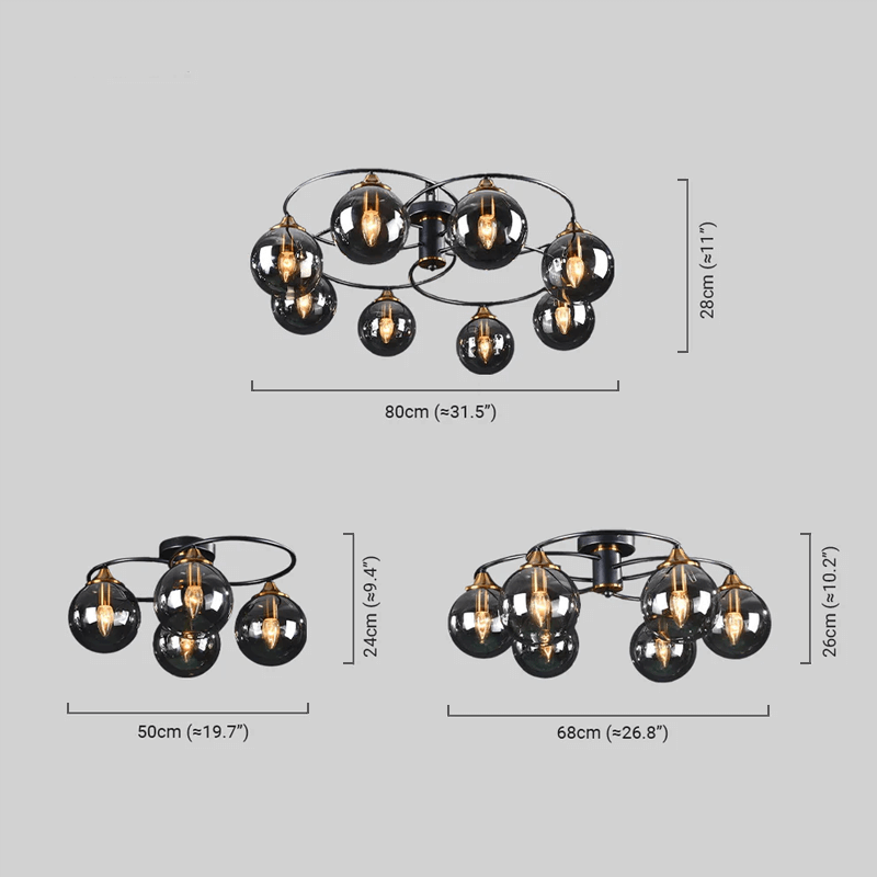 Modern Bubble Ceiling Light Dimension