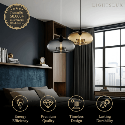 Morandia Modern Glass Pendant Light – Bread-Shaped Kitchen Island Lamp, 5 Colors