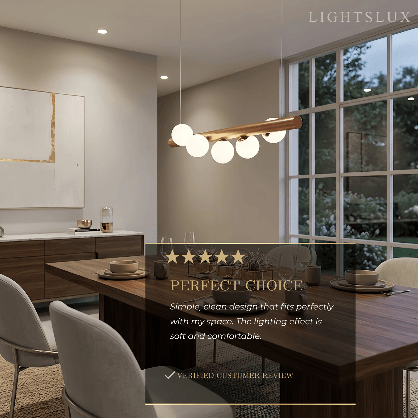 Nebula Modern Linear Pendant Light - Walnut