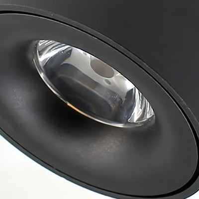 Arcato Modern Cylindrical Ceiling Light - Black/White Metal for Bedroom
