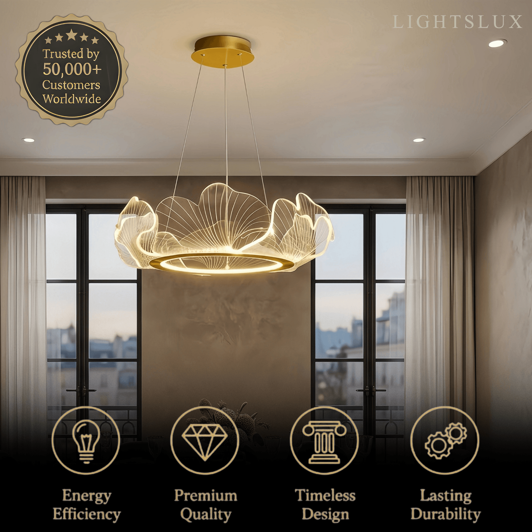 Excelis Modern Metal/Acrylic Chandelier