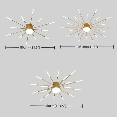 Nebula Modern Firework Ceiling Light –  Gold/Black for Bedroom Dining Room Living Room