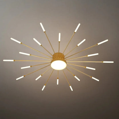 Nebula Modern Firework Ceiling Light –  Gold/Black for Bedroom Dining Room Living Room