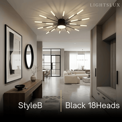 Nebula Modern Firework Ceiling Light –  Gold/Black for Bedroom Dining Room Living Room