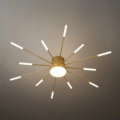 Nebula Modern Firework Ceiling Light –  Gold/Black for Bedroom Dining Room Living Room