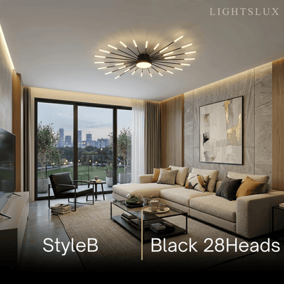 Nebula Modern Firework Ceiling Light –  Gold/Black for Bedroom Dining Room Living Room
