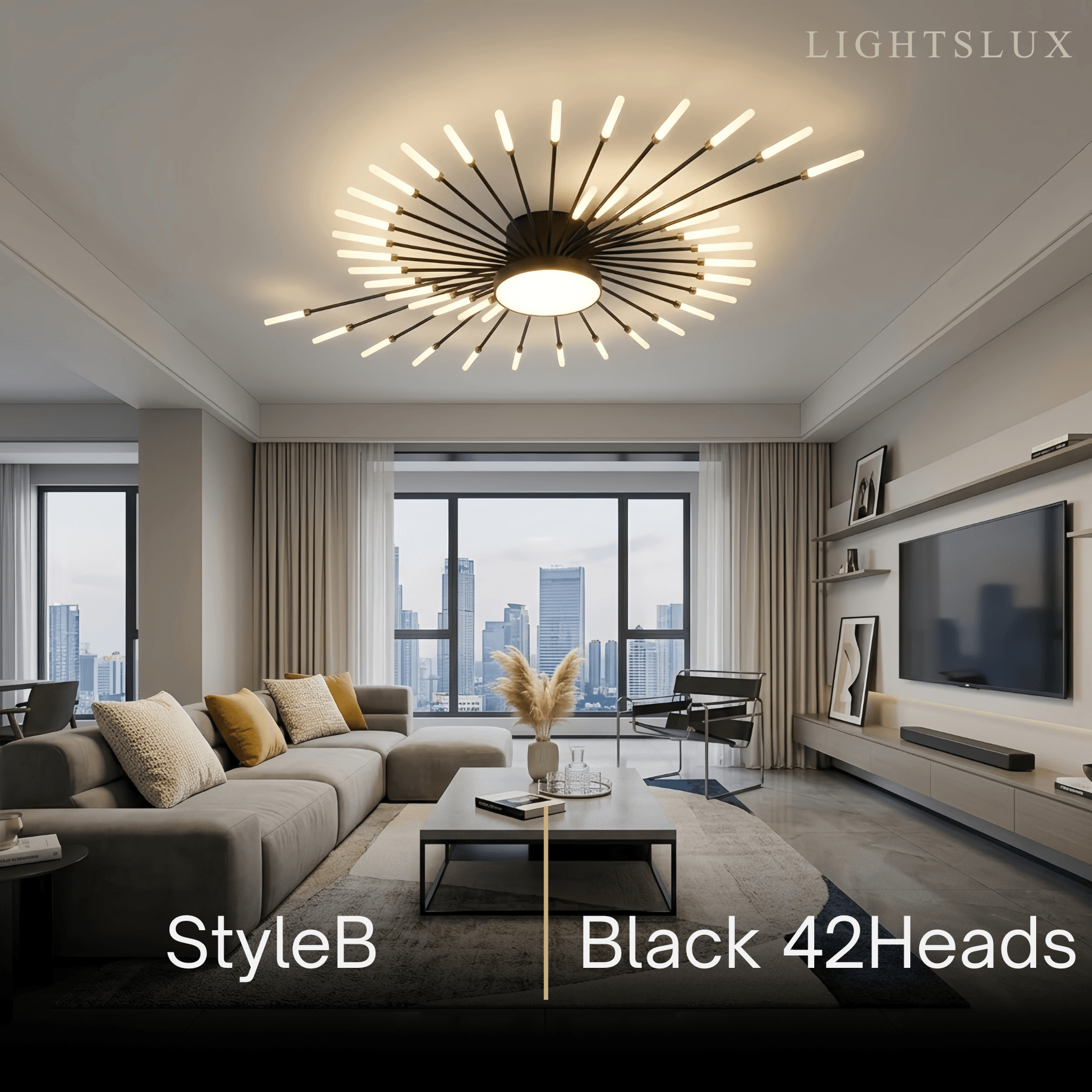 Nebula Modern Firework Ceiling Light –  Gold/Black for Bedroom Dining Room Living Room