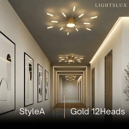 Nebula Modern Firework Ceiling Light –  Gold/Black for Bedroom Dining Room Living Room