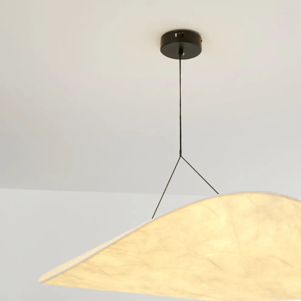 Art Deco White Pendant Light Curved Detail