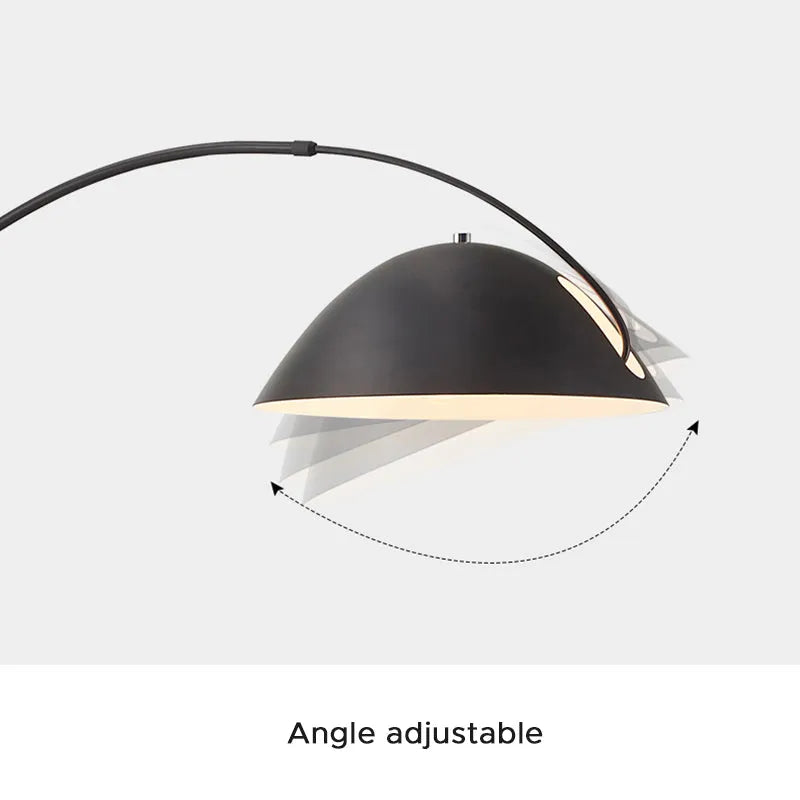 Modern Black Floor Lamp – Metal & Acrylic Curved