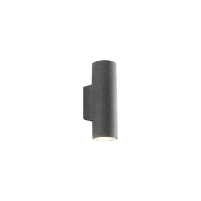 Arcato Modern Outdoor Wall Sconce- Black/White Cement Cylindrical Light for Courtyard