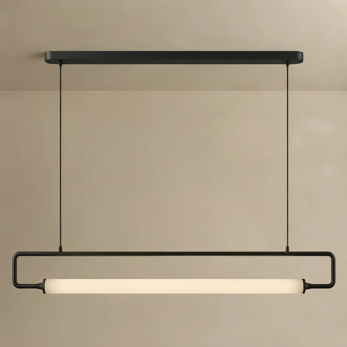 Arcato Minimalist Rectangular Pendant Light - Metal & Acrylic for Kitchen