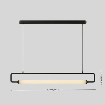 Arcato Minimalist Rectangular Pendant Light - Metal & Acrylic for Kitchen