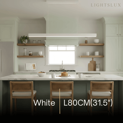 Arcato Minimalist Dimmable Linear Pendant Light – Black or White Acrylic for Dining Room