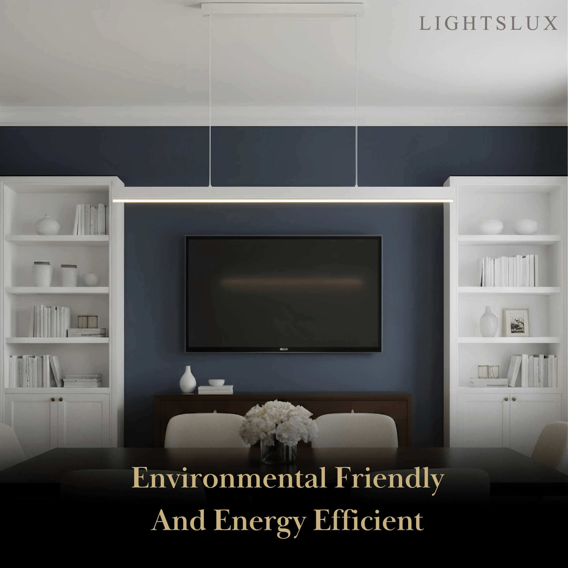 Arcato Minimalist Dimmable Linear Pendant Light – Black or White Acrylic for Dining Room