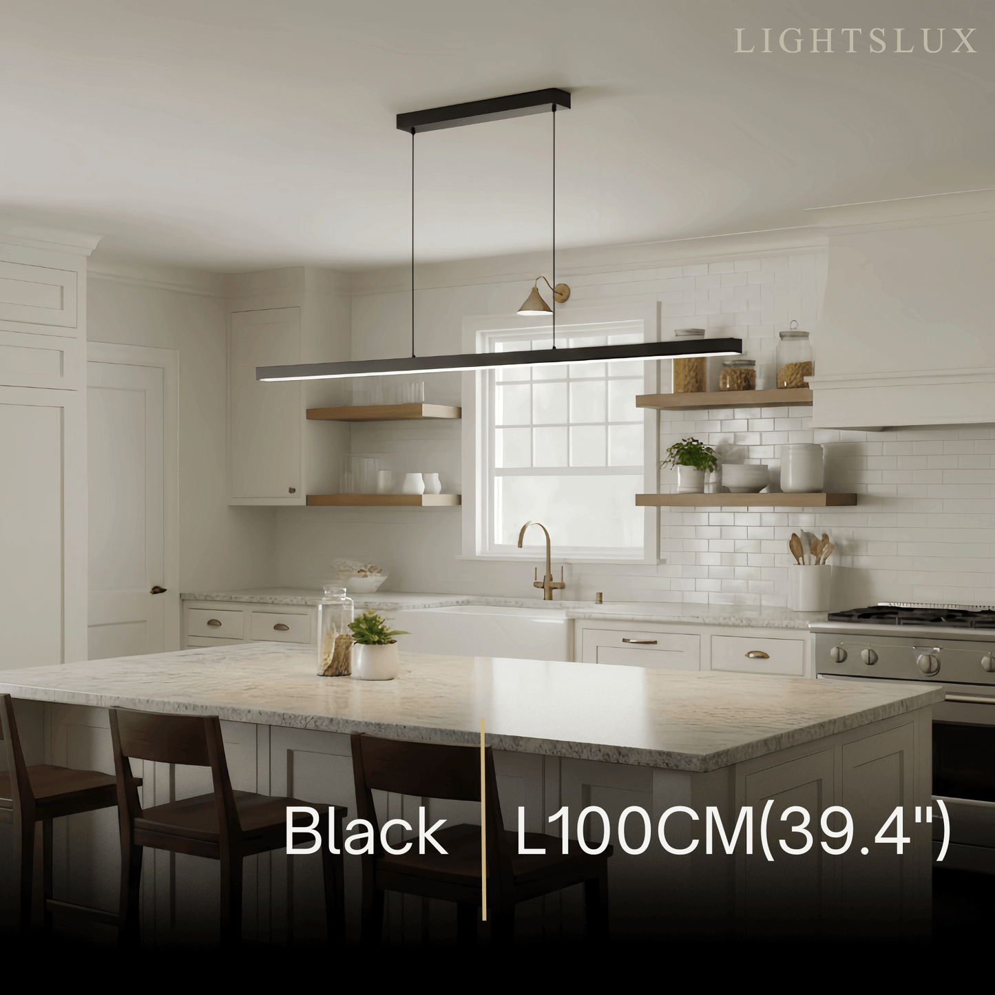 Arcato Minimalist Dimmable Linear Pendant Light – Black or White Acrylic for Dining Room