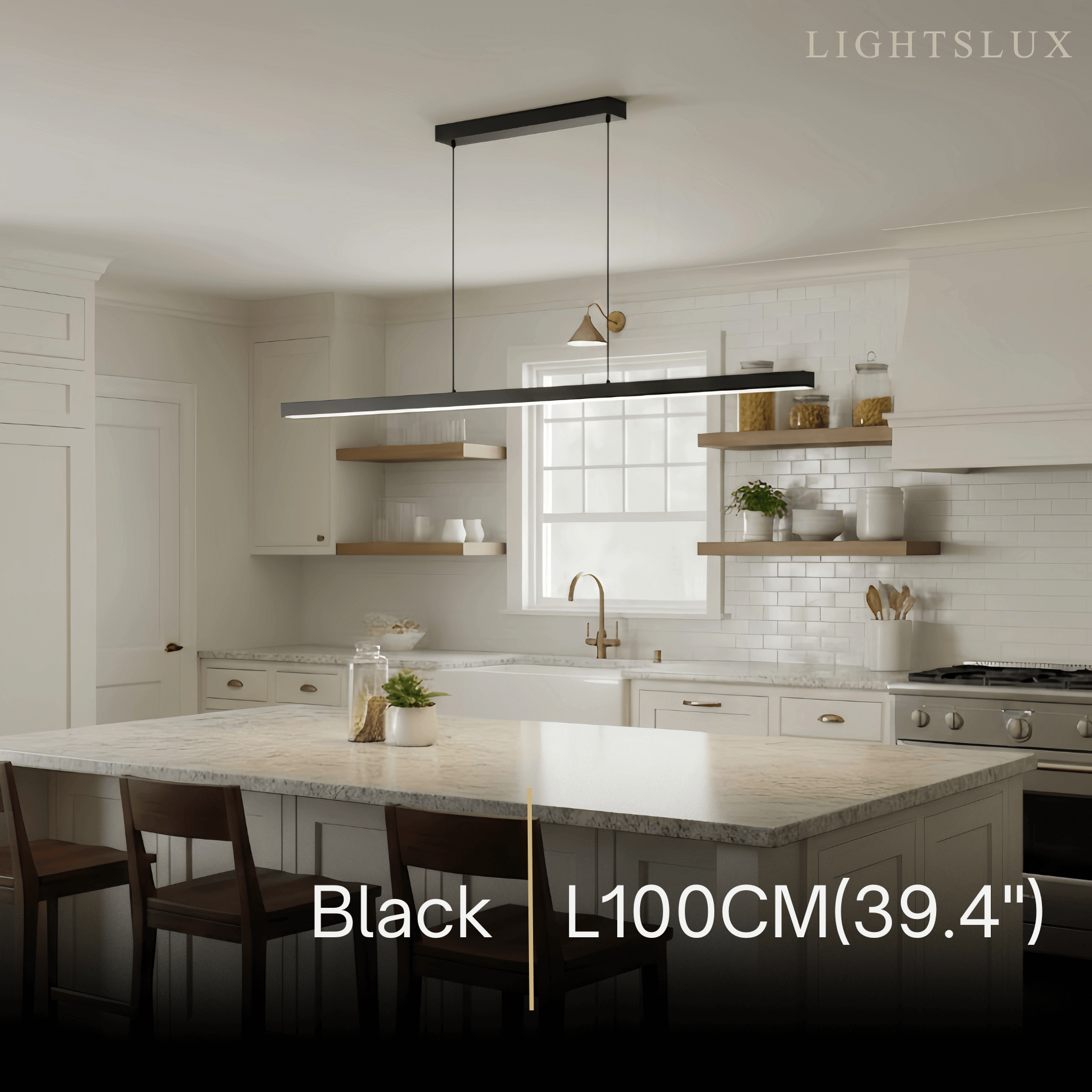 Arcato Minimalist Dimmable Linear Pendant Light – Black or White Acrylic for Dining Room