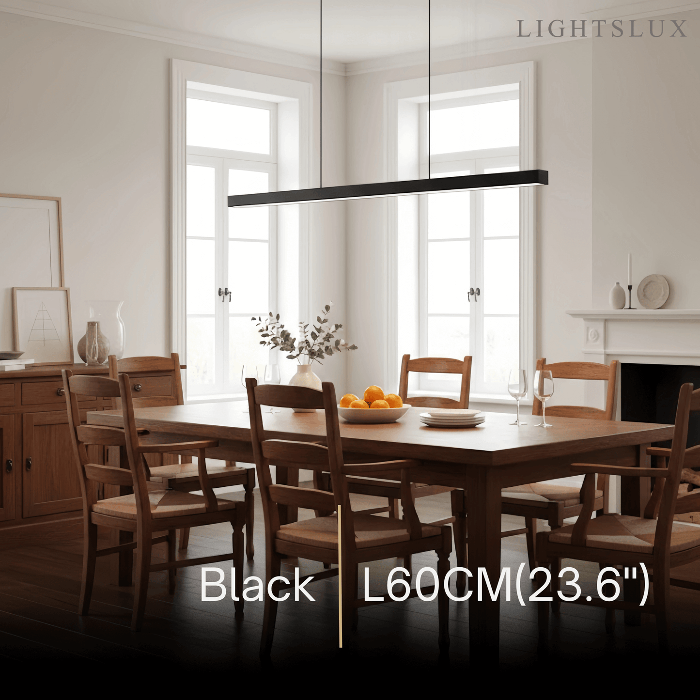 Arcato Minimalist Dimmable Linear Pendant Light – Black or White Acrylic for Dining Room
