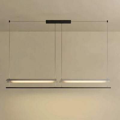 Arcato Minimalist Linear Pendant Light - Black Metal for Living Room/Dining Room