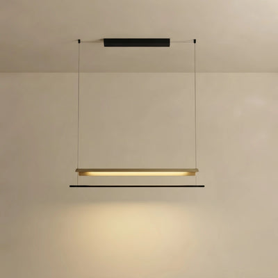 Arcato Minimalist Linear Pendant Light - Black Metal for Living Room/Dining Room