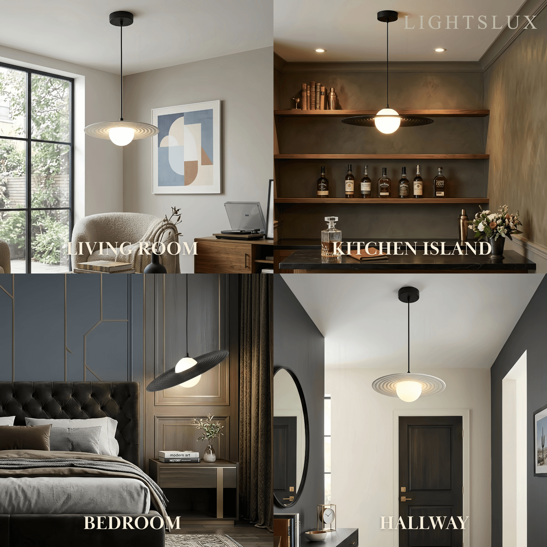 Arcato Modern Black/White Pendant Light