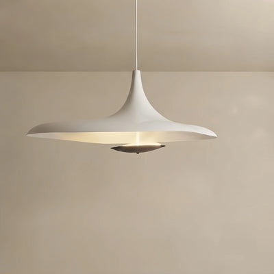 Stellar Modern Hooded Pendant Light – White/ Black Resin/Metal