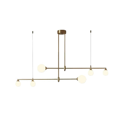 Modern Glass Bubble Chandelier - Gold Metal Frame