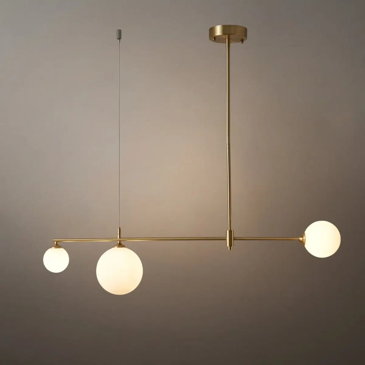 Modern Glass Bubble Chandelier - Gold Metal Frame