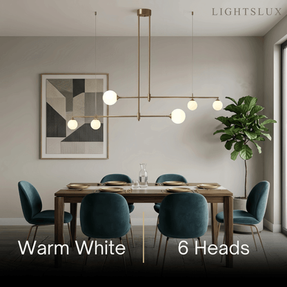 Modern Glass Bubble Chandelier - Gold Metal Frame