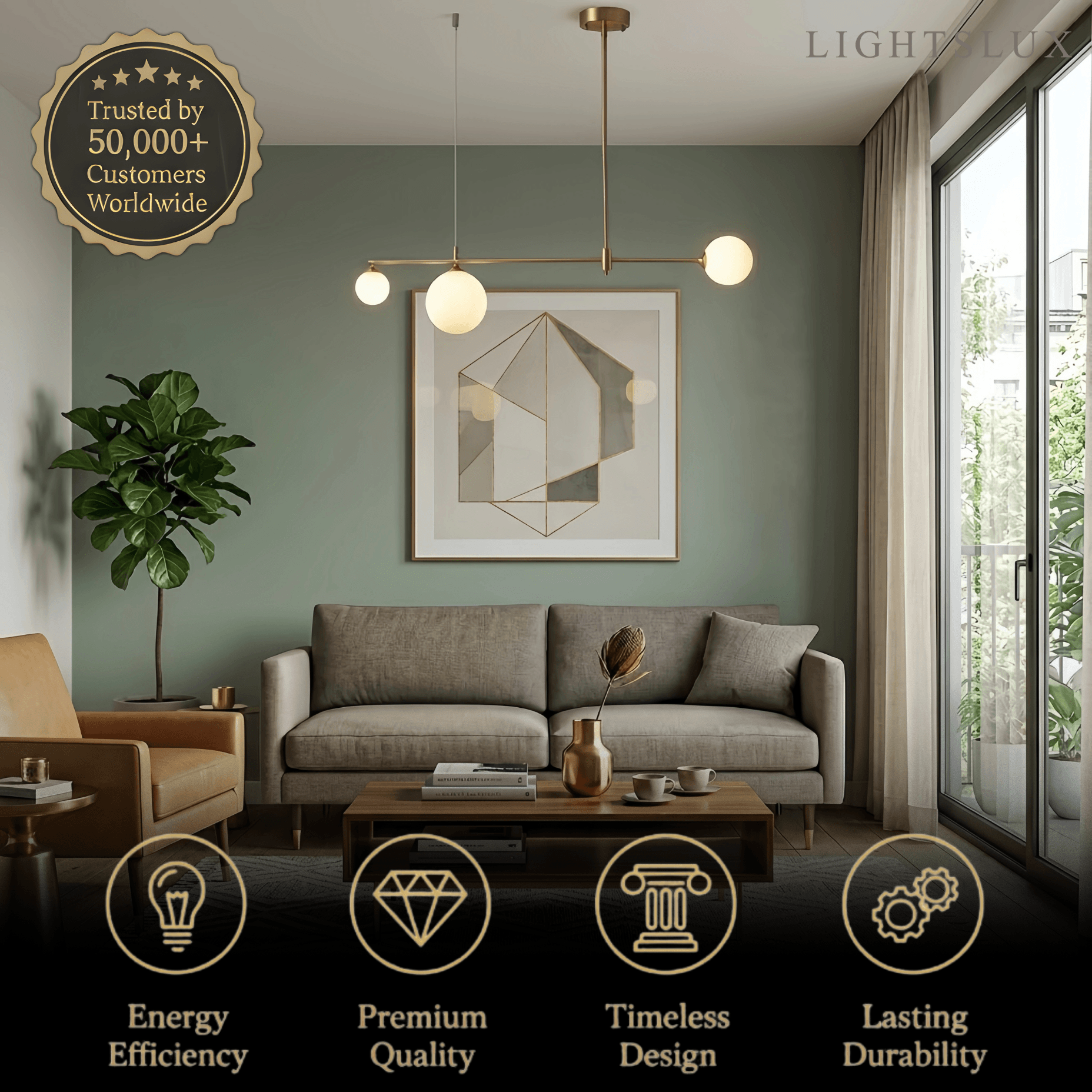 LZ339 Modern Glass Bubble Chandelier - Gold Metal Frame
