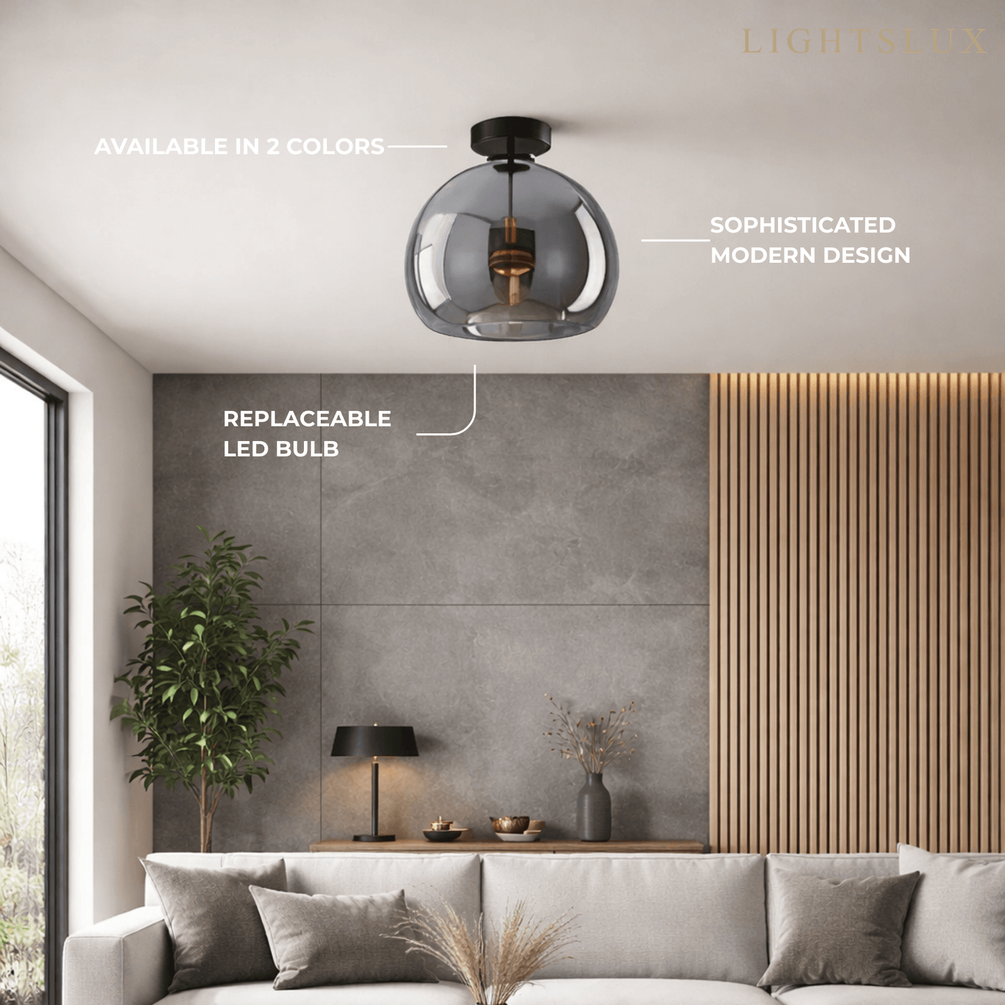 Vetro Modern Globe LED Ceiling Light/Pendant Light – Black/Gold for Hallway