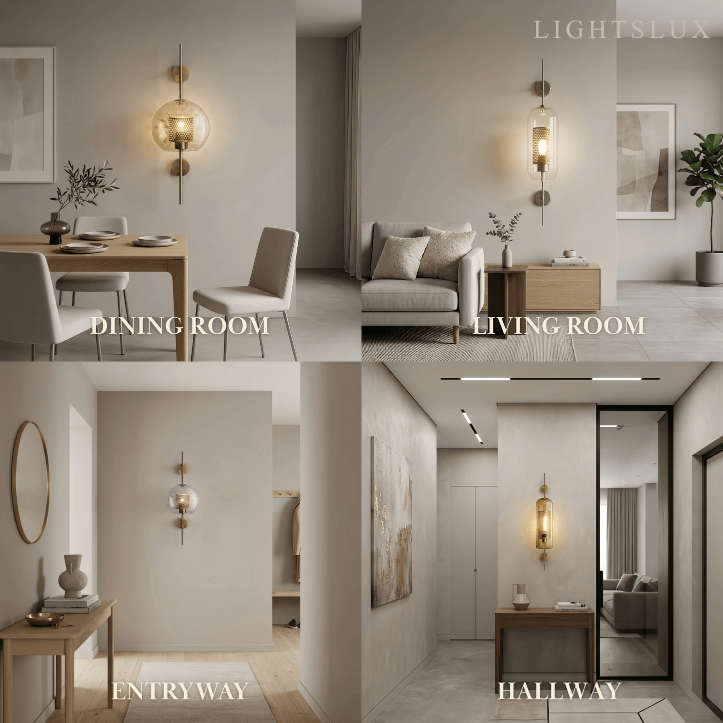 Vetro Royal Glass/Copper Wall Lamp