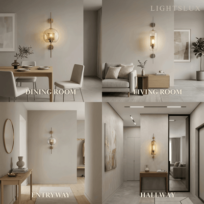 Vetro Royal Glass/Copper Wall Lamp