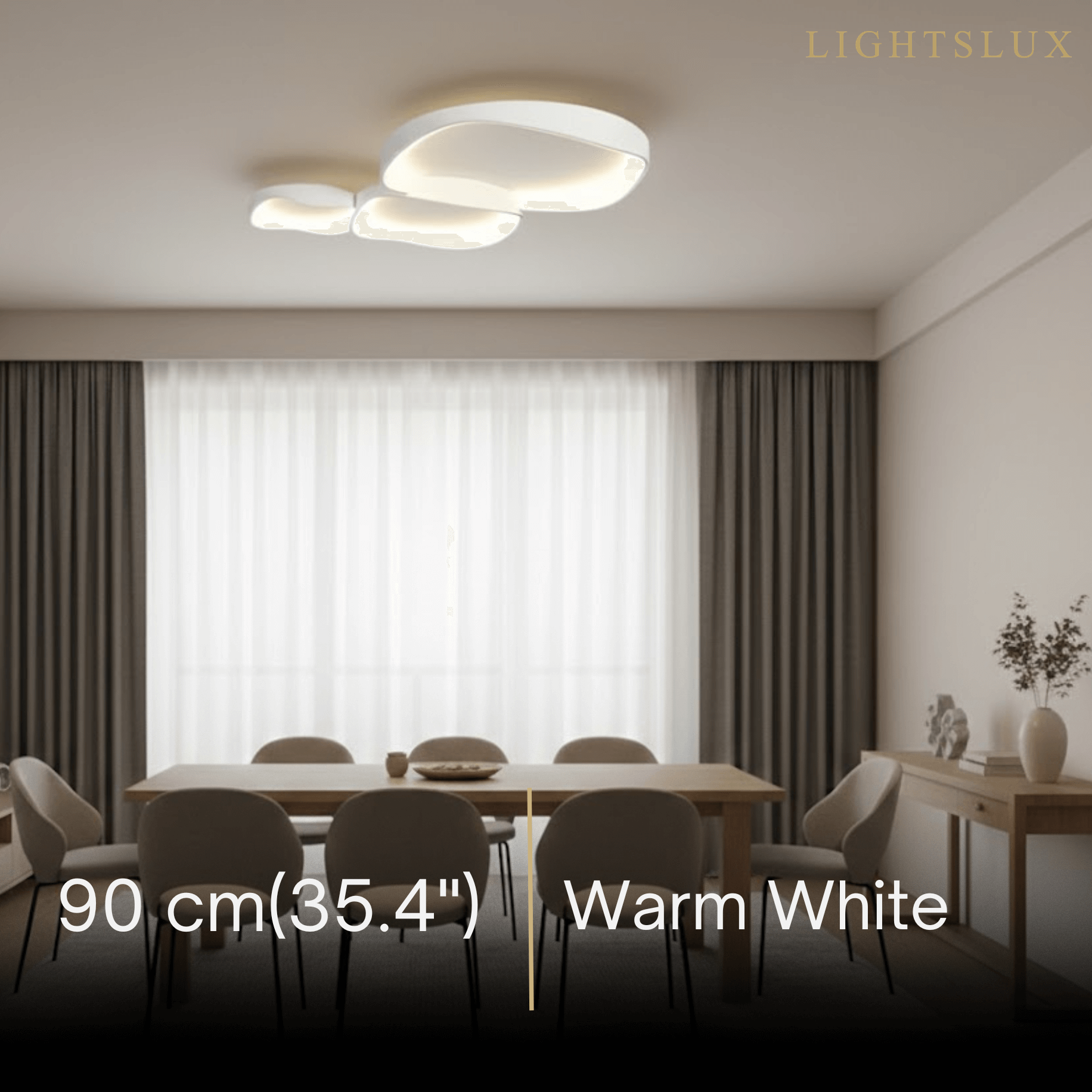 White LED Flush Mount Ceiling Light – Metal /Acrylic for Living Room
